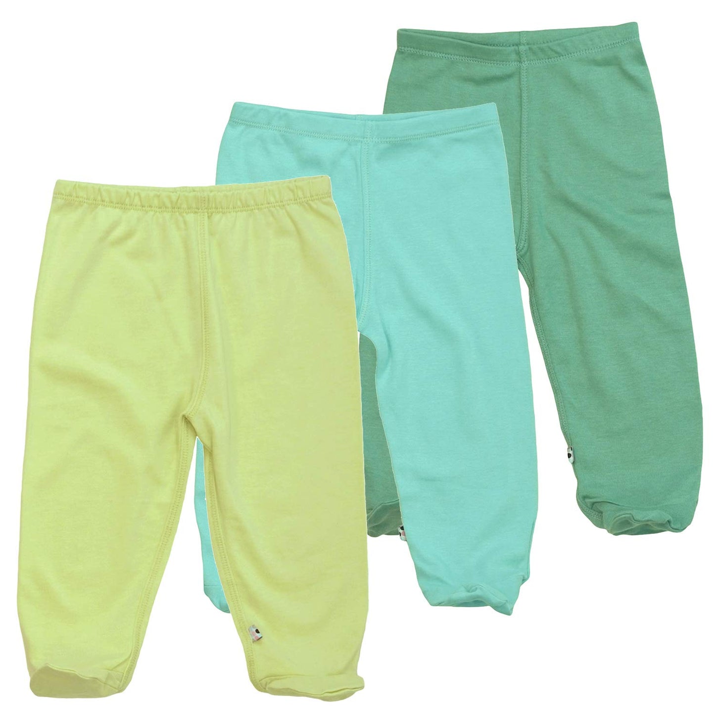 Babysoy Baby Essential 3-Piece Footie Pants Set (3-6 Months, Dragonfly)