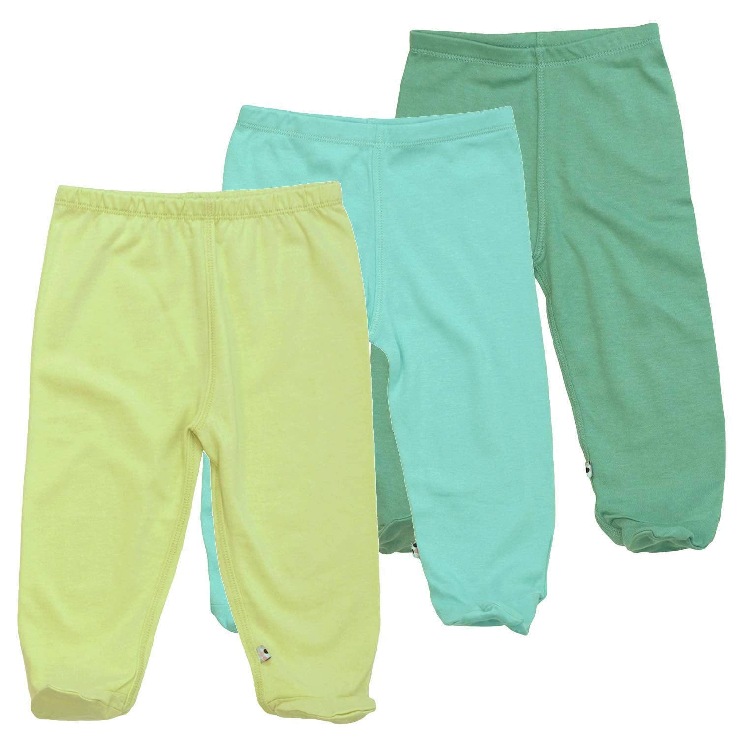 Babysoy Baby Essential 3-Piece Footie Pants Set (3-6 Months, Dragonfly)