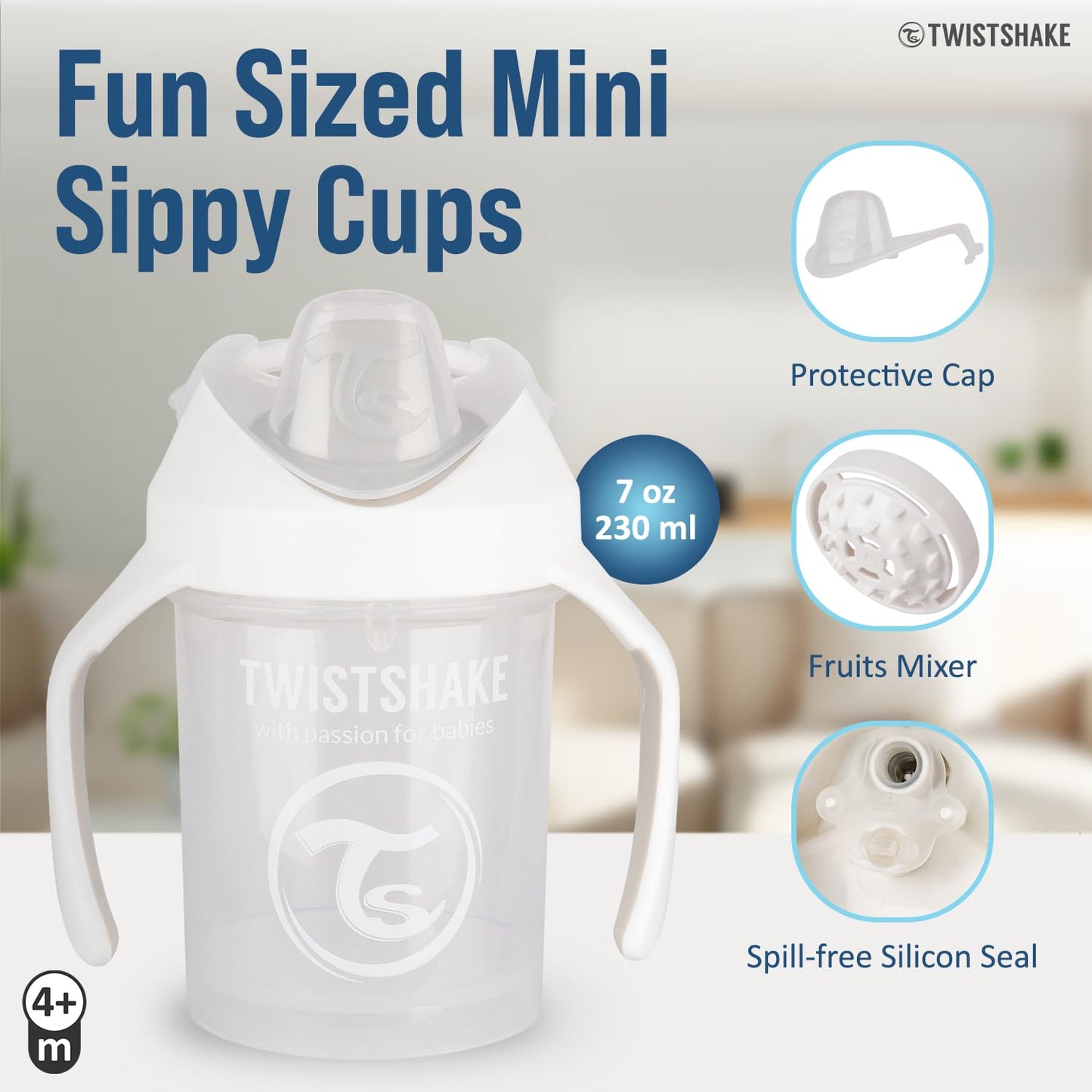Twistshake Mini Cup 230Ml / 8Oz 4+M White