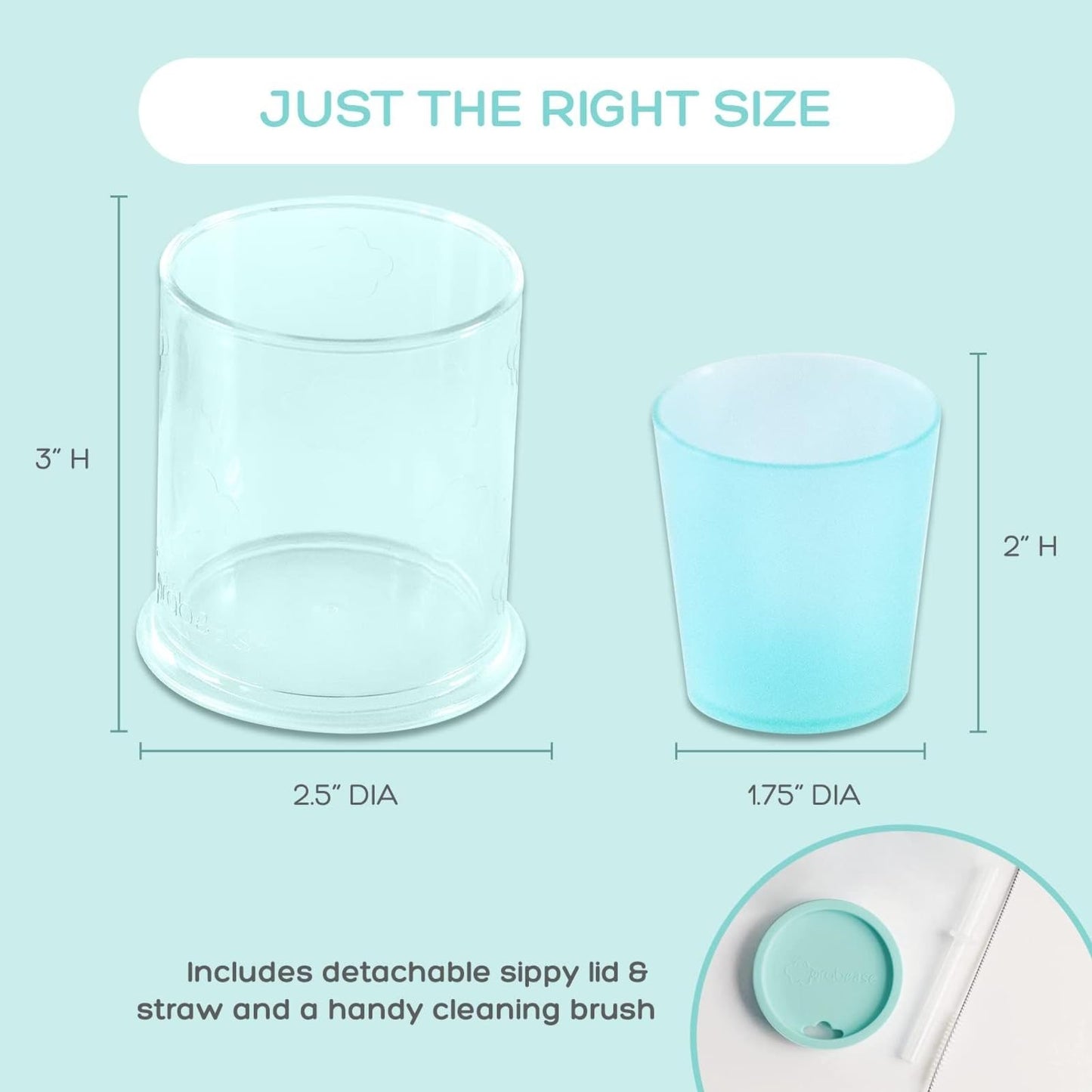 Grabease Straw Cup For Baby Feeding Sippy Cups Toddler Sippy Cups, Bpa-Free & Phthalate-Free For Baby & Toddler, 4-Oz, Teal