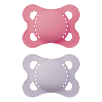 Mam Original Matte Baby Pacifier, Nipple Shape Helps Promote Healthy Oral Development, Sterilizer Case, 2 Pack, 0-6 Months, Girl