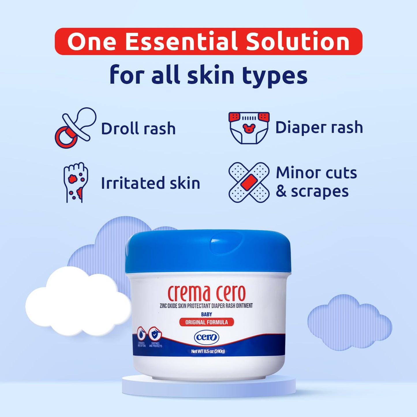 Crema Cero Diaper Rash Cream For Baby With Zinc Oxide - High-Strength Diaper Cream For Quick Relief And Protection - Hydrating A