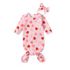 Infant Newborn Baby Girls Floral Sleep Gown Headband Sleepwear Romper Sleeping Bags Outfits (0-3 Months,Heart Lollipop)