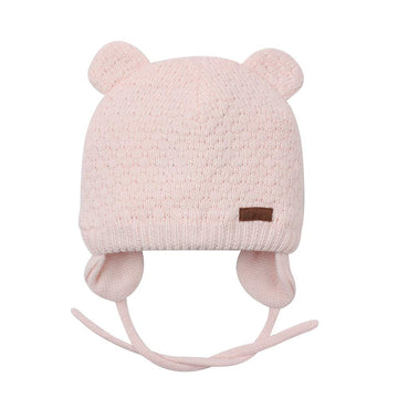 Bavst Baby Beanie Hat For Winter With Earfalp Cute Bear Kids Toddler Girls Boys Warm Knit Cap 0-2Years(Pink, S)
