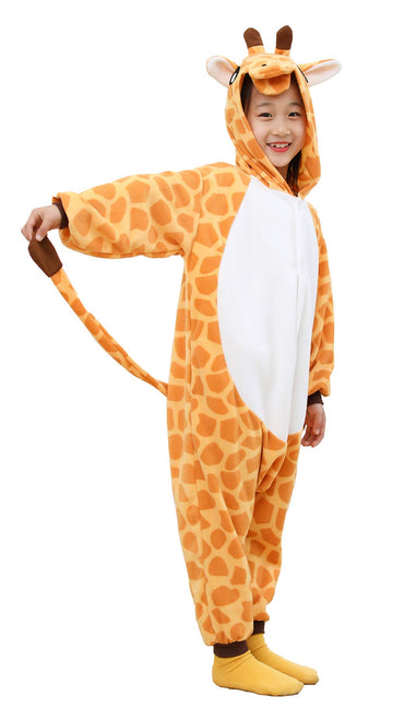 Cutebrush Kids Animal Giraffe Onesie For Girls Anime Cosplay Costume Pajamas Halloween Gifts 8-10Years