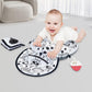 Fabrify Tummy Time Pillow, Baby Tummy Time Mat Black And White Contrast Baby Mat With Crinkle Toys And Teethers, Sensory Develop
