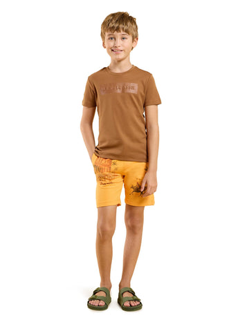 U.S. Polo Assn. Kids BoyS Beige Logo Crew Neck Half Sleeve Casual Cotton Regular Fit TShirt (Uktsh1589_Beige_12T)