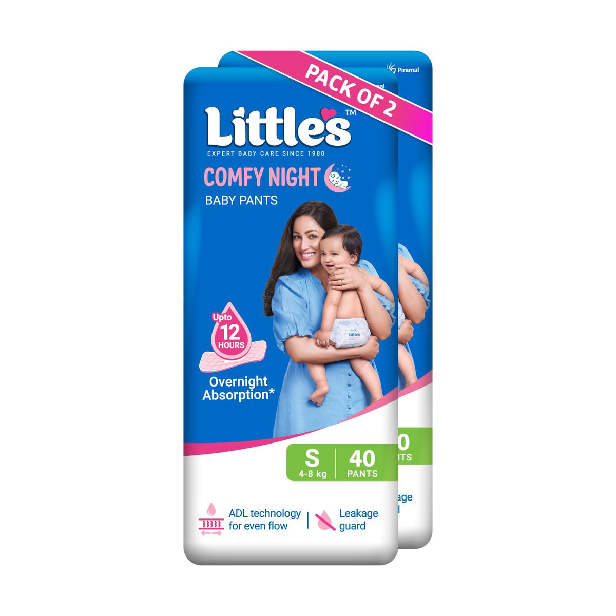 LittleS Baby Diapers S Size (Small) Pants Style | 48 Kg | 80 Count | Comfy Nights Baby Diaper Pants With Leakage Guard & Upto 