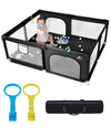 [Upgraded] dearlomum Baby Playpen, 71x59 Extra Large Playard with Thickened Steel Pipes, Baby Activity Center with Gate & Toys, 