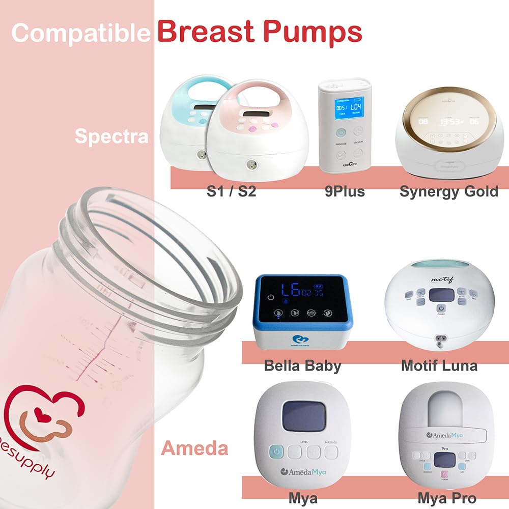 Nenesupply Storage Bottles Collection Bottles For Spectra S1 S2 Motif Luna Breast Pumps 4 Pc 9Oz 280Ml With Collar And Sealing D