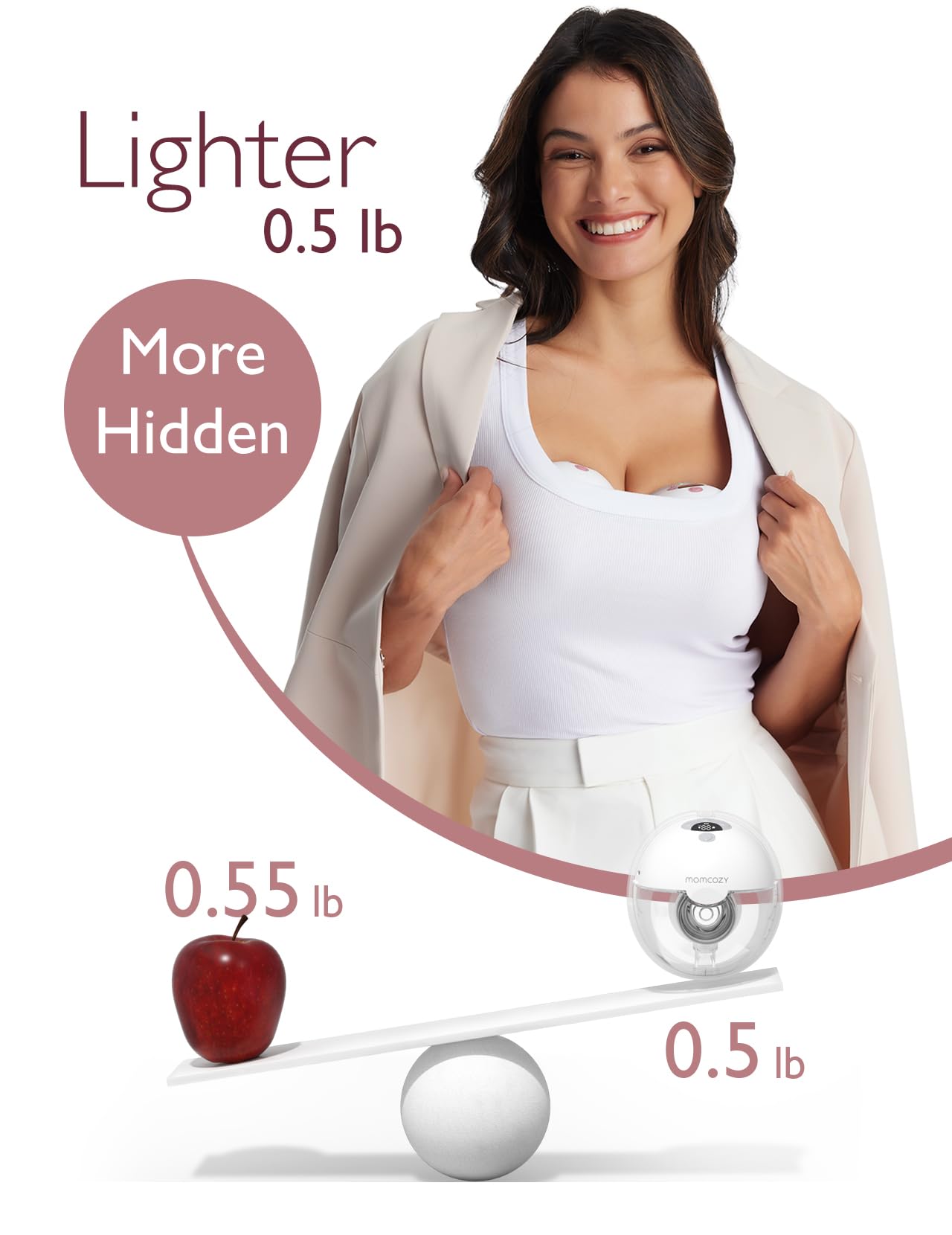 Momcozy M5 Hands-Free Wearable Breast Pump, Double-Sealed Flange For Baby-Like Comfort, 3 Modes & 9 Suction Levels, Portable Ele