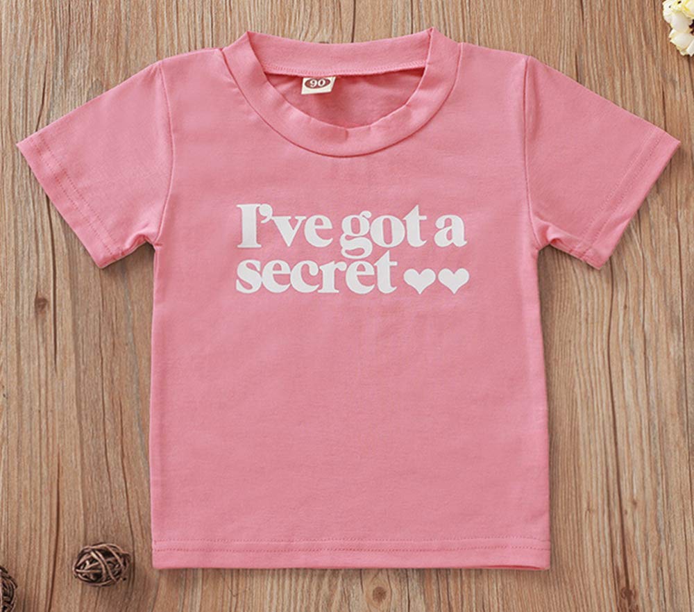 Jeally Toddler Little Girls Going To Be Big Sister Cotton T-Shirt Clothes Short Sleeve Secret Letter Pink Tops Tee Outfit, 2T -