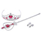 Orgrimmar Princess Dress Up Accessories For Belle Gloves Princess Tiara Crown Wand Necklaces For Kids (Rose Red)