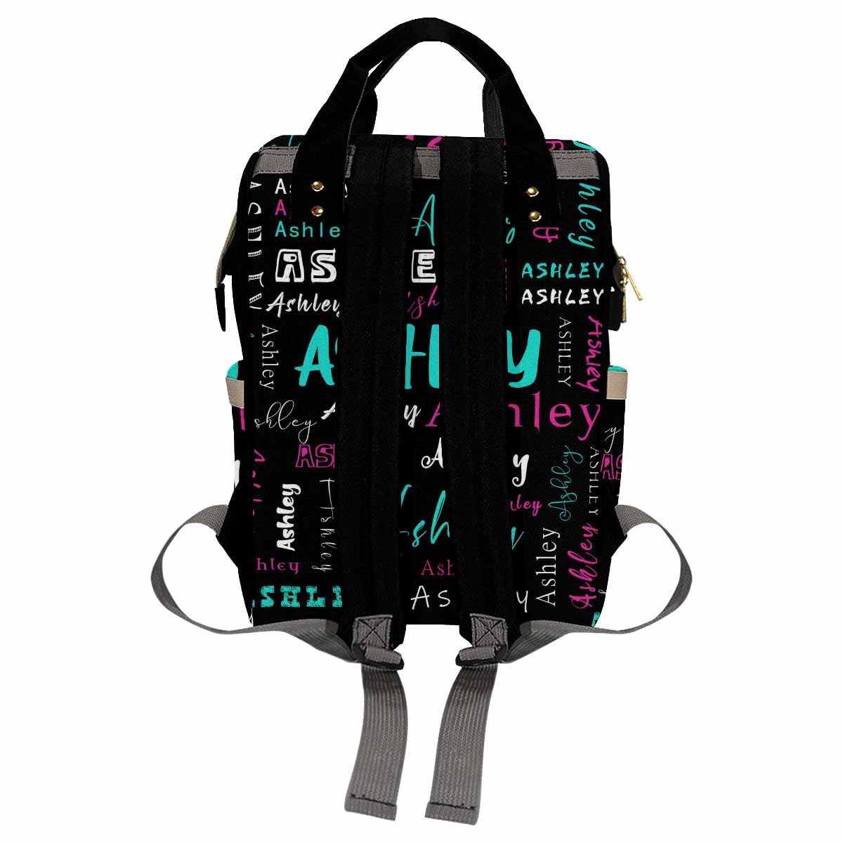 Artsadd Custom Monogram Diaper Back Pack With Thermal Pockets, Blue And Pink Travel Backpack Customized Baby Bags With Name Gift