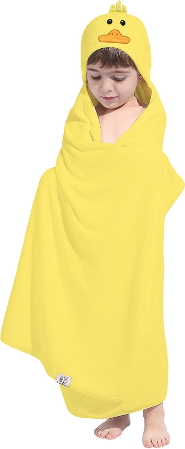 Hiphop Panda Hooded Towel For Kids - Viscose Derived From Bamboo, 30 X 50 Inch Large Size For 3-10 Yrs - Premium Kids Bath Towel