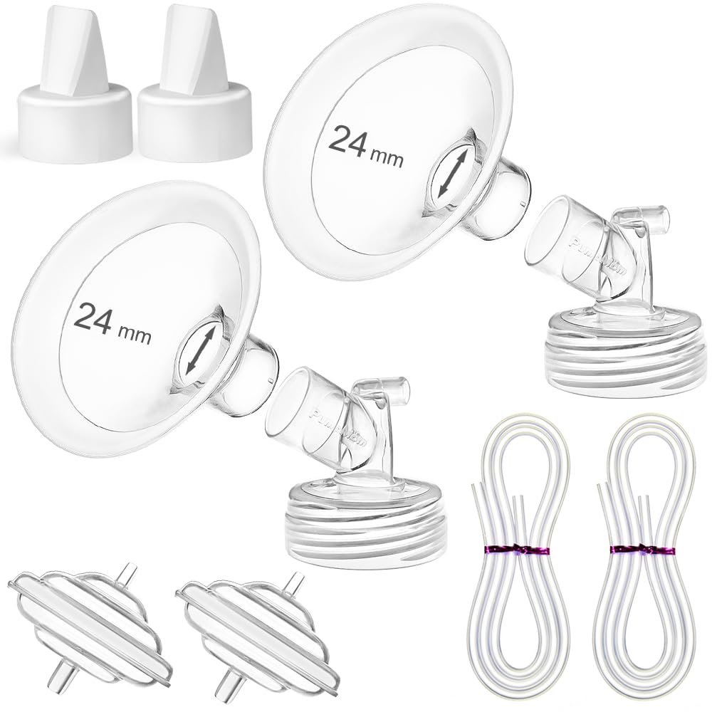 Pumpmom 24Mm Flange Pump Parts For Spectra S2 Spectra S1 Spectra 9 Plus Breast Pumps, Backflow Protector Tubing Duckbill Valves,
