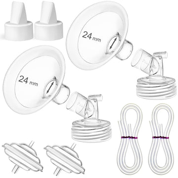 Pumpmom 24Mm Flange Pump Parts For Spectra S2 Spectra S1 Spectra 9 Plus Breast Pumps, Backflow Protector Tubing Duckbill Valves,