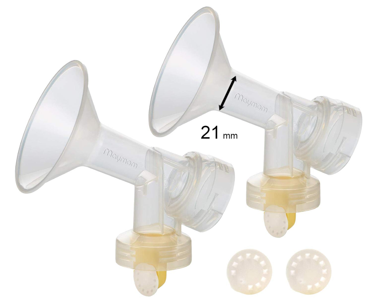 21 Mm 2Xone-Piece Small Breastshield W/ Valve And Membrane For Medela Breast Pumps; Replacement To Medela Personalfit 21 Breasts