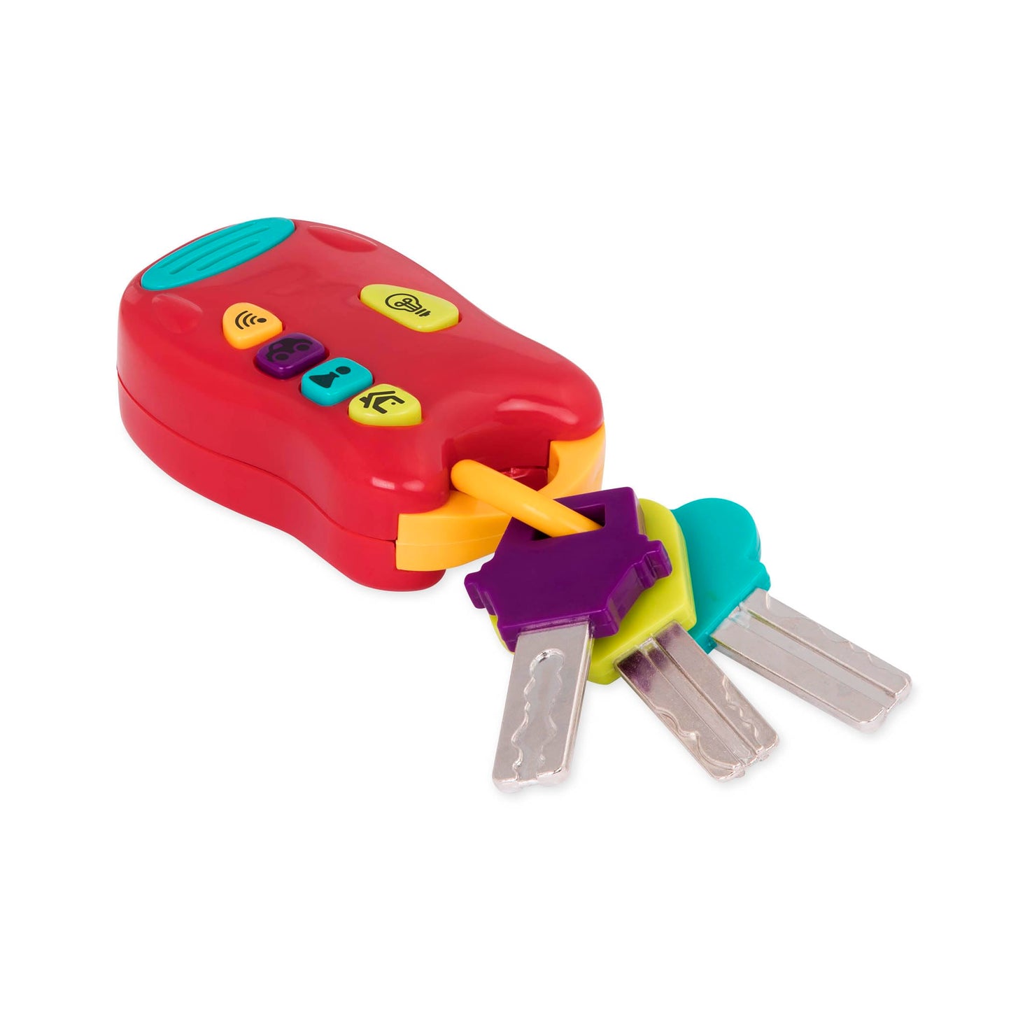 Battat - Toy Keys Set - 3 Keys & Remote With 4 Fun Sounds - Mini Flashlight - Toy Car Keys With Fob For Baby, Toddler - 10 Month