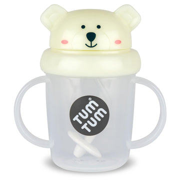 TUM TUM Tippy Up Free Flow Sippy Cup (No Valve), Sippy Cup for Toddlers, 200ml, BPA Free (Pete Polar Bear 200ml)