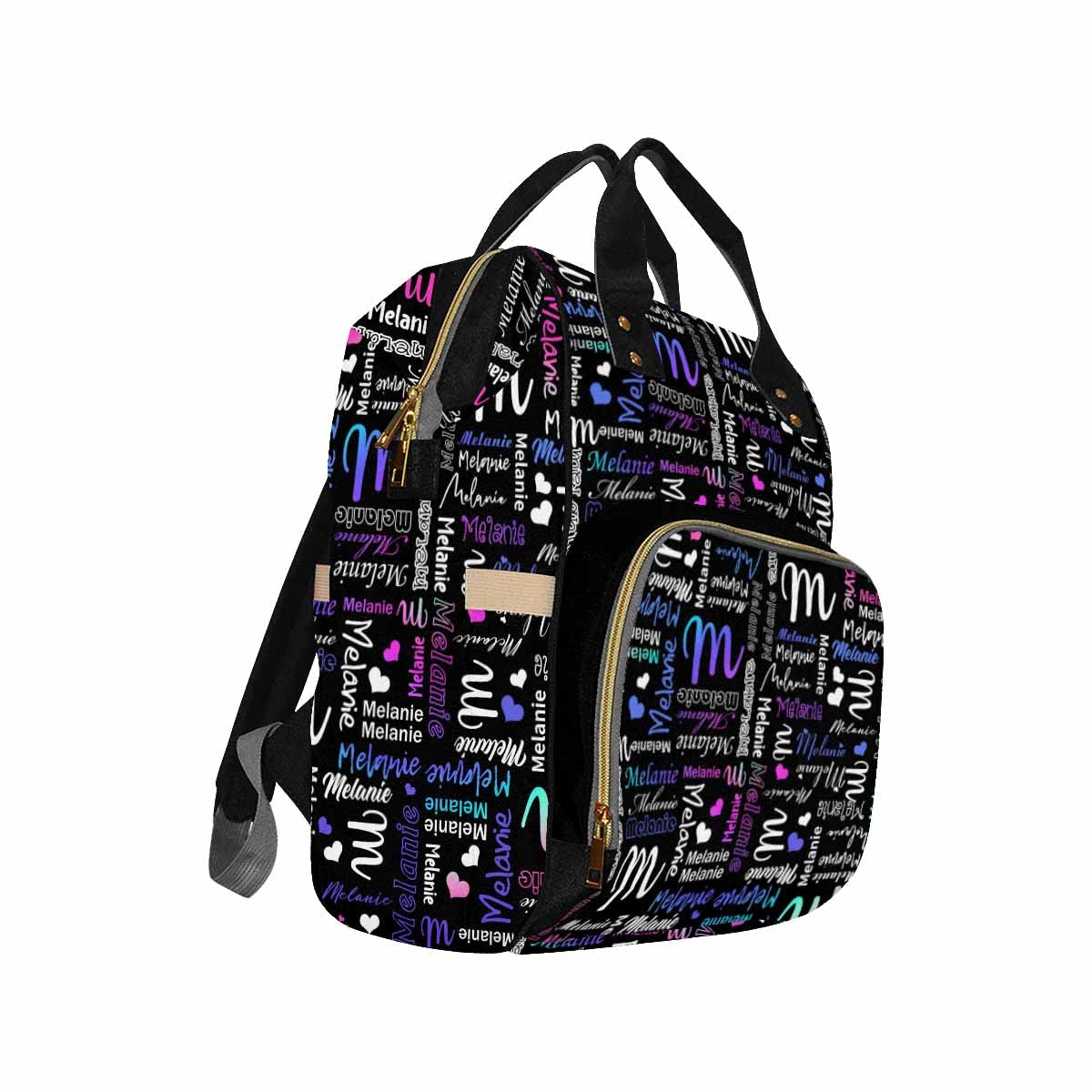 Custom Name Diaper Bag, Customized Text Diaper Backpack Personalized Mummy Nursing Baby Bags Fashion Shoulders Bag Casual Daypac