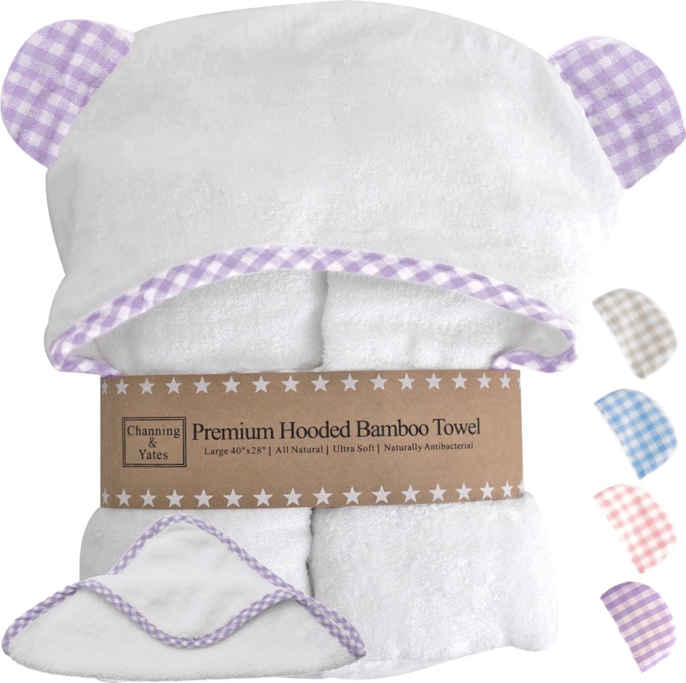 Channing & Yates Premium Boutique Baby Towels For Girls - Hooded Girl Towel & Washcloth Set - Organic Viscose Made From Bamboo B