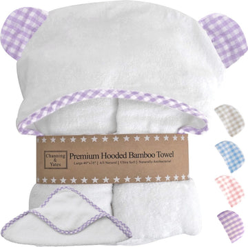 Channing & Yates Premium Boutique Baby Towels For Girls - Hooded Girl Towel & Washcloth Set - Organic Viscose Made From Bamboo B