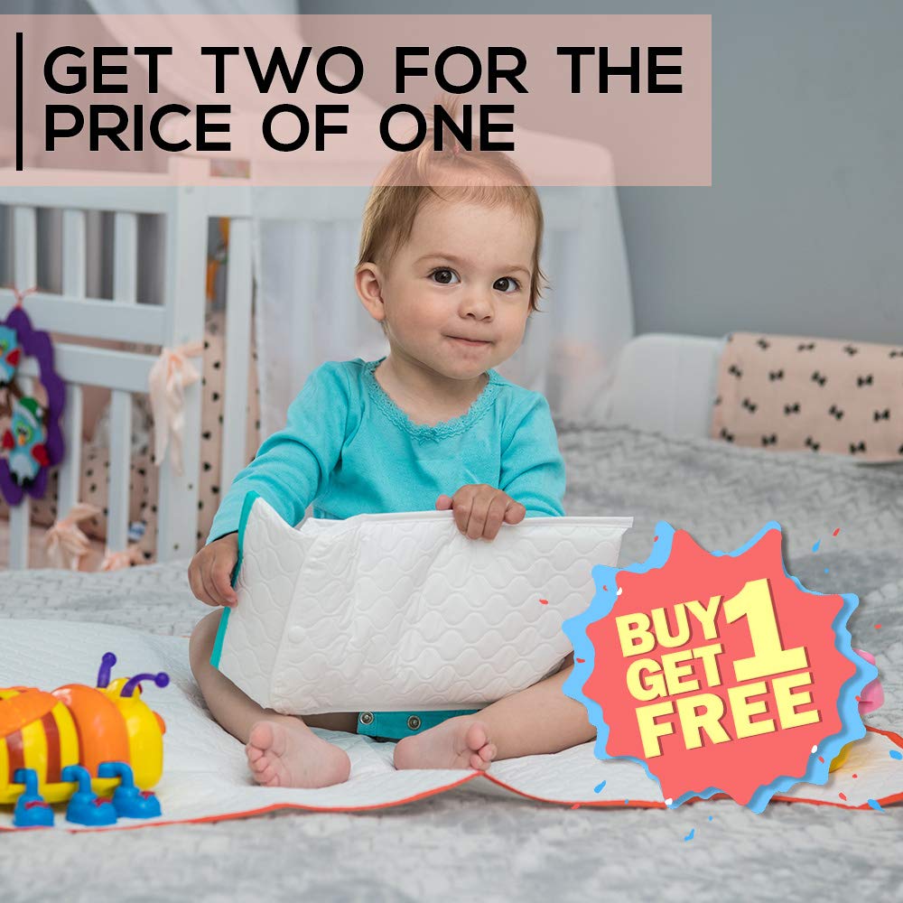 Portable Changing Pad - Waterproof Reusable Baby Changing Mats For Girls Boys - Large Size 25.5   X31.5    Pack Of 2 - Reinforce