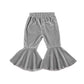 Toddler Bell Bottoms Baby Girls Ruffle Leggings Bell-Bottomed Flare Pants Trousers (D-Grey, 1-2T)