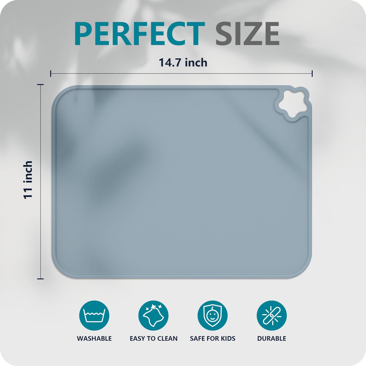 Cutebe Silicone Placemat For Toddles Kids Non-Slip Reusable Portable Kids Placemats For Dinning Table Heat Resistant Placemats,