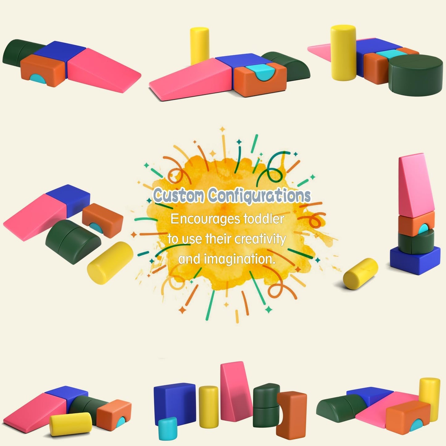 Cmfydaily 6 Piece Foam Climbing Blocks, Pu Leather Soft Play Large Baby Climbing Gym Indoor Climbing Toys For Toddlers 1-3 Insid