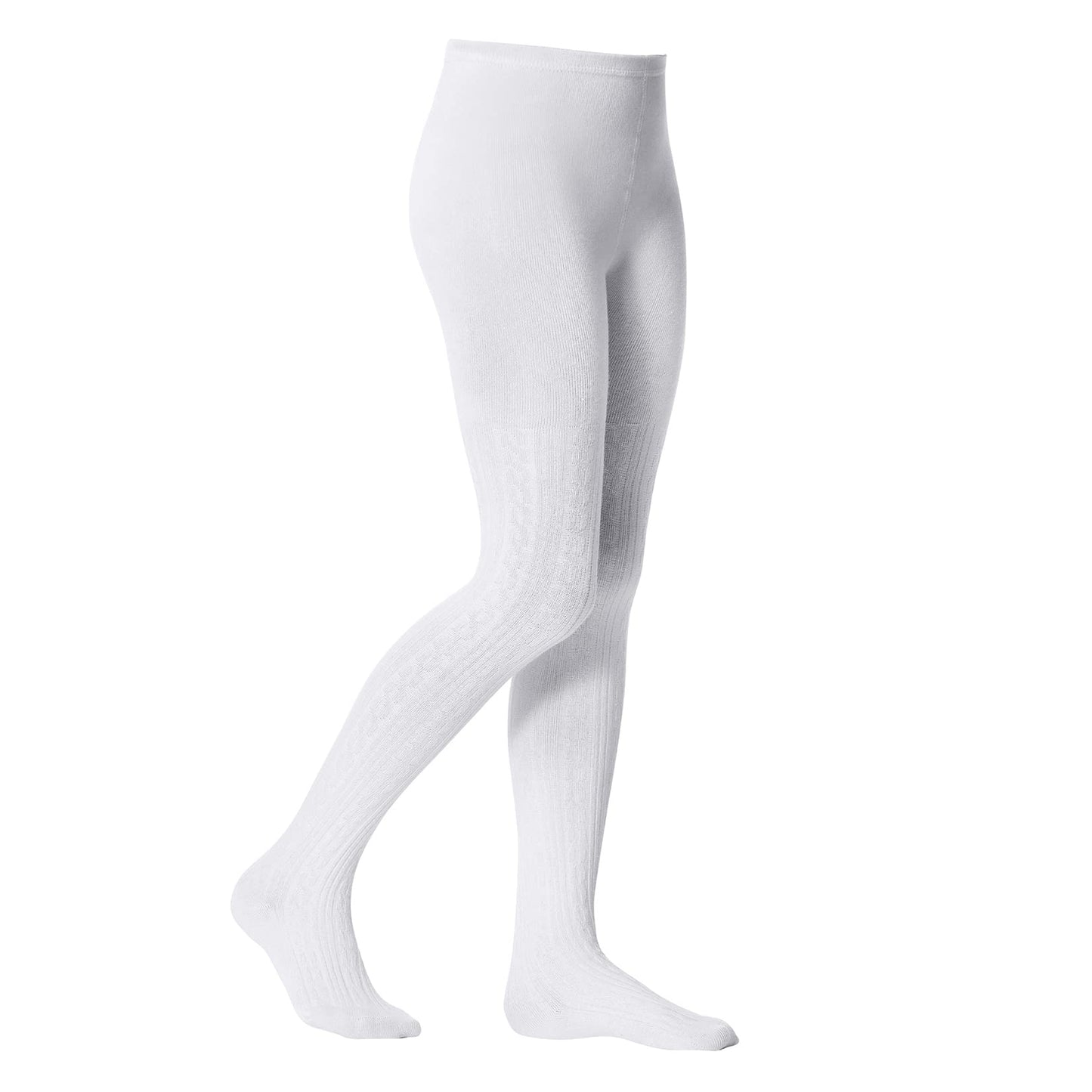 Girl Tights White Tights Cable Knit Cotton Tights Dance Ballet Pantyhose Leggings Stocking Pants Toddler Tights Age 4-12 1 Pair