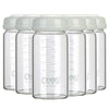 Comi Wide Neck Glass Breastmilk Collection N Storage Bottle, 8Oz With Screw Ring Sealing Disk; Re-Markable Sealing Disc. Bpa Fre