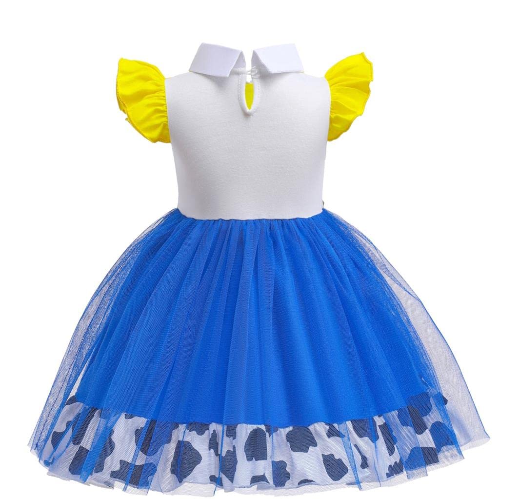 Dressy Daisy Cowgirl Tulle Dress For Toddler Girls Halloween Fancy Party Costume Summer Outfits Size 5T Blue, Style 25