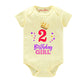 Baby Wish Monthly Birthday Milestone Romper For BoyS And GirlS Dress Happy Birthday Bodysuit Half Sleeve Rompers For Two Months 