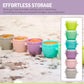 Melii Snap & Go Baby Food Storage Containers With Lids, Snack Containers, Freezer Safe, 2 Oz - 6 Pack, Earth Tones