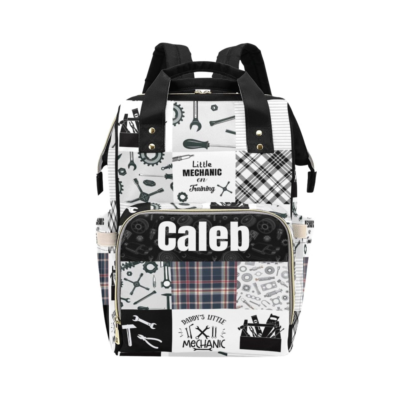 Noverbibi Custom Mechanic Diaper Bag Backpack for Mom Personalized Name Large Nappy Nursing Orangizer Mommy Bags, Waterproof Tra