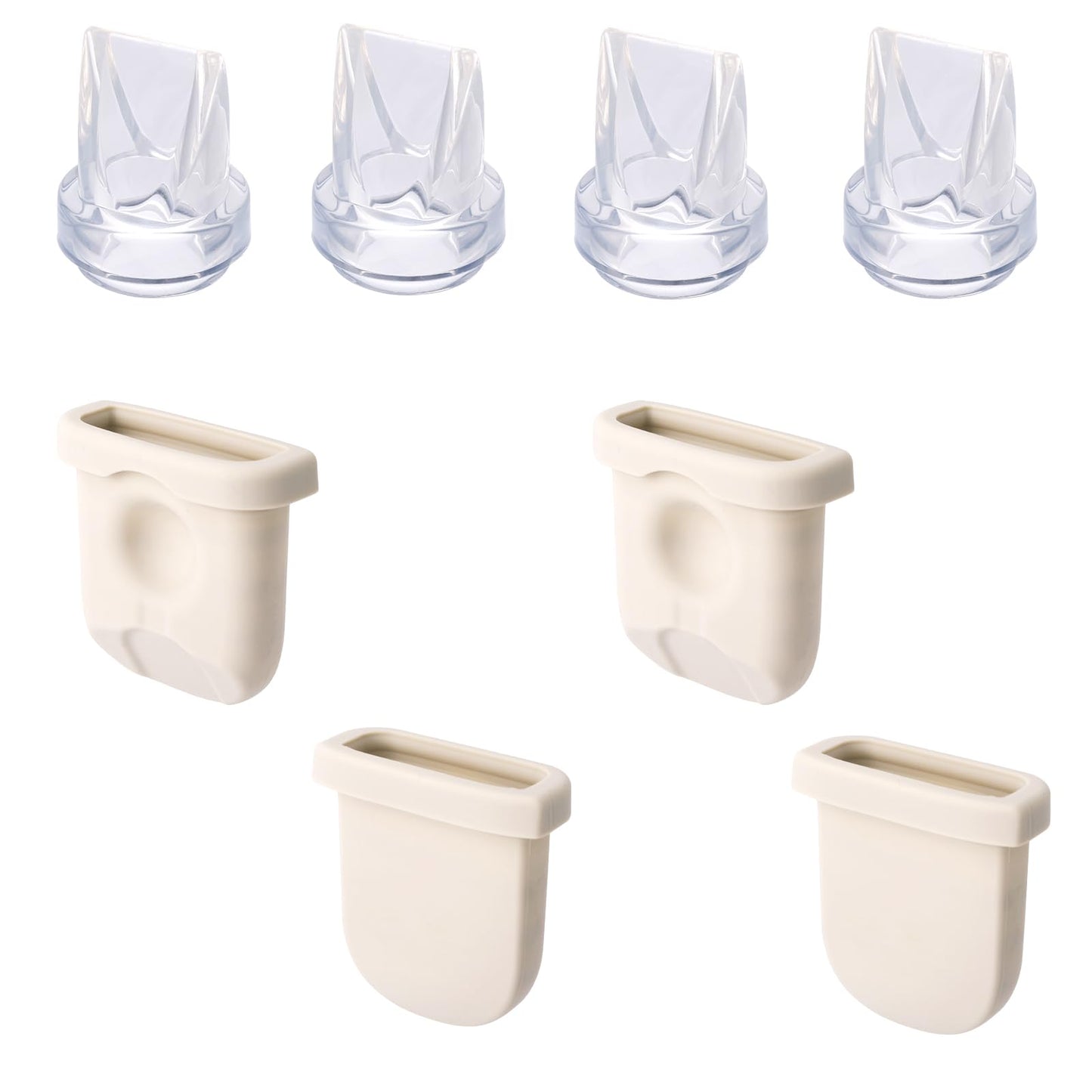 8pcs Replacement Parts for eufy Breast Pump, 4 Silicone Diaphragms & 4 Duckbill Valves Accessories Kit Compatible with eufy S1 P