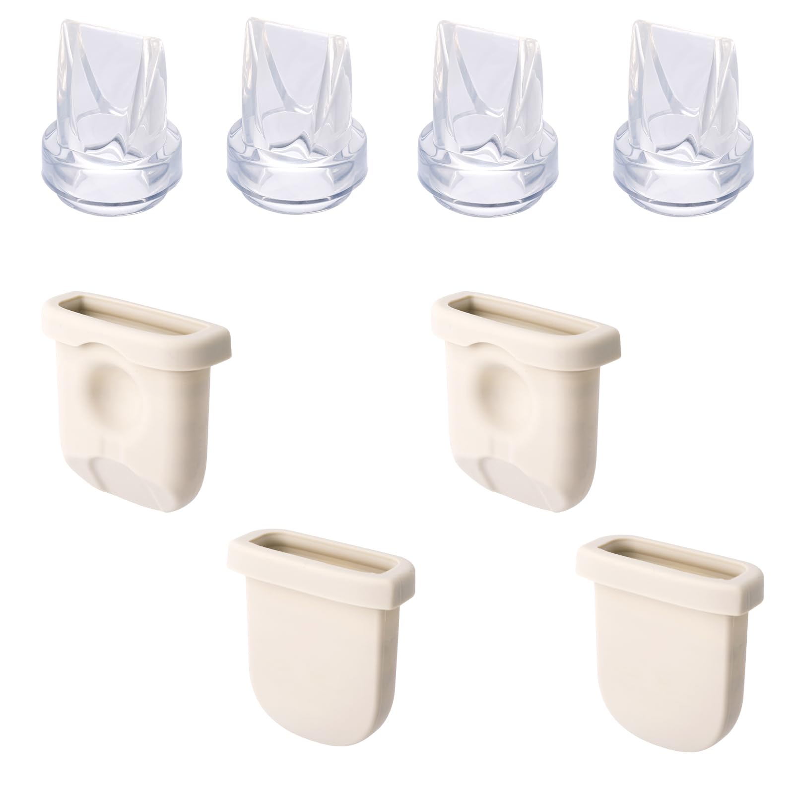 8pcs Replacement Parts for eufy Breast Pump, 4 Silicone Diaphragms & 4 Duckbill Valves Accessories Kit Compatible with eufy S1 P