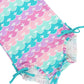 RuffleButts Baby Girls UPF 50+ Sun Protection Novelty Print Long Sleeve One Piece Rash Guard Swimsuit with Zipper - Mermaid/Aqua