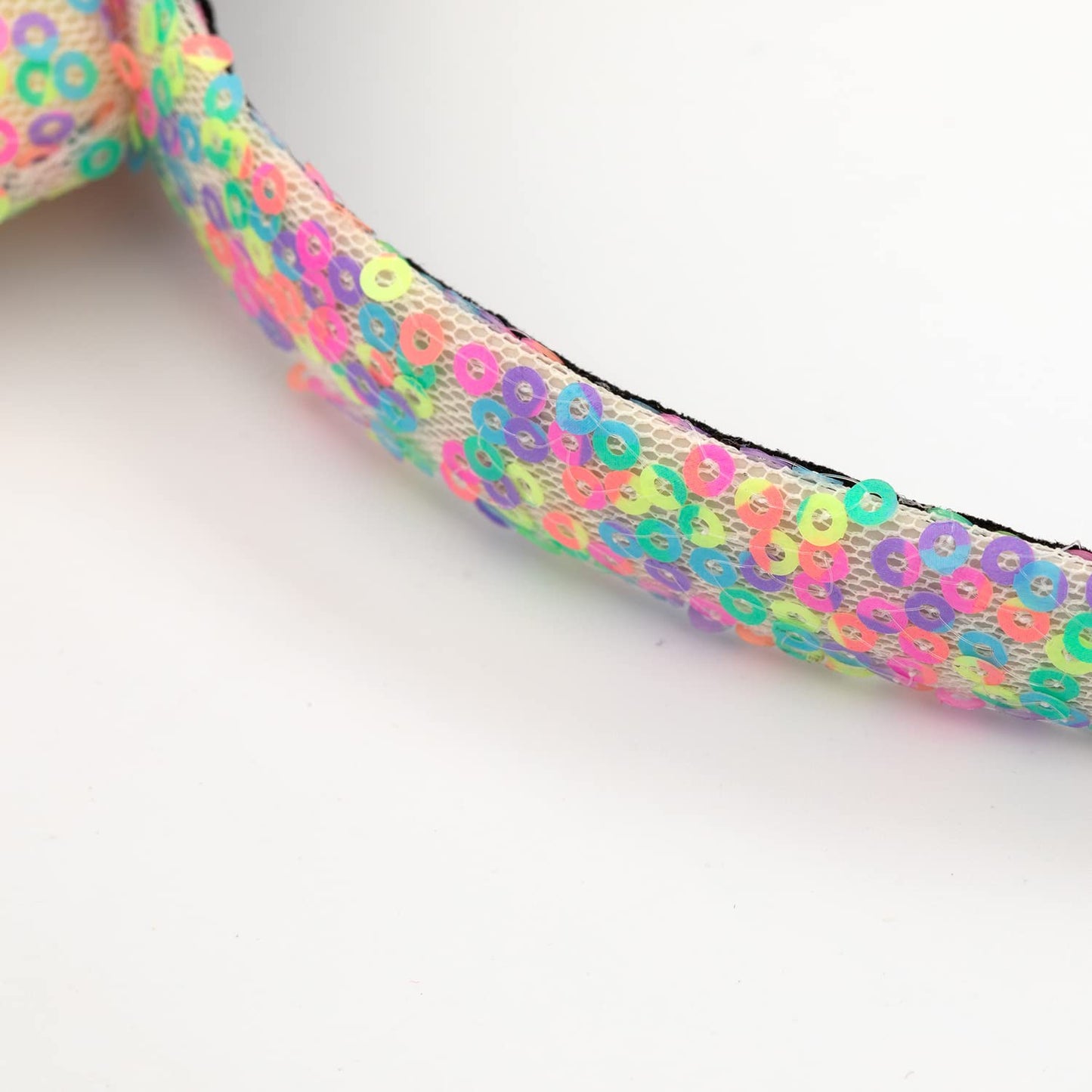 Foeran Mouse Ears Headbands Shiny Bows Mouse Ears Glitter Party Princess Decoration Cosplay Costume For Girls Women (Rainbow-2)