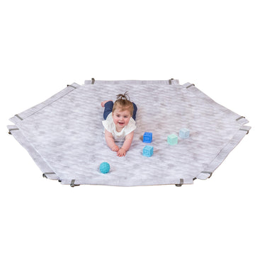 Toddleroo SecureMat Hexagon Clouds Playmat, Portable for Indoor & Outdoor Use