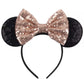 Seamoy Sequin Minnie Ears Headband,Pink Elsa Mouse Ears Headband, Sleeping Beauty Costume Headwear,Mice Ears Headband For Prince