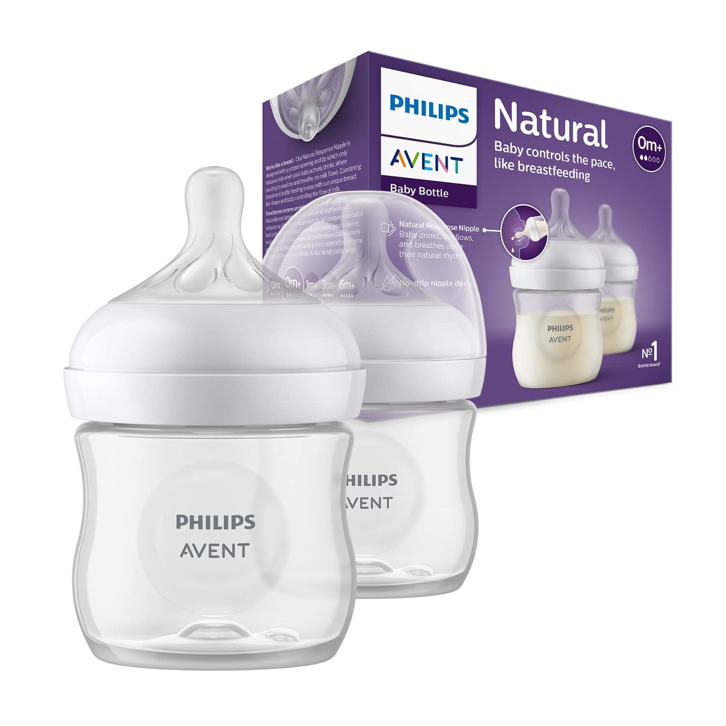 Philips Avent Natural Baby Feeding Bottle | No.1 Brand Recommended By Moms Worldwide | Ideal For 0 Months+| Natural Response Tec