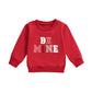 Socutebabe Toddler Girl Valentines Outfit Kiss Me Shirts Crewneck Sweatshirt Pullover Tops Infant Baby Spring Clothes (Be Mine C