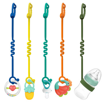 Baby Toy Strap - Keep Your Baby'S Toys And Sippy Cups Secure With Toy Straps And Sippy Cup Strap, 5 Pack Adjustable Silicone Str