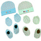 Brandonn Newborn BabyS Cotton Cap Mitten Bootie Set 06 Months, Pack Of 2 (06 Months)
