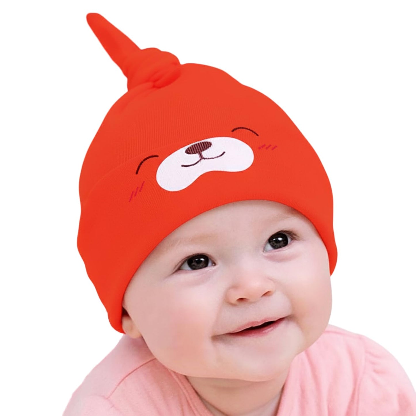 Syga Baby Cap Cotton Small Cute Puppy Long Tailed Design Strechy Comfortable For Baby Sleep Cap 02 Years Bridgered
