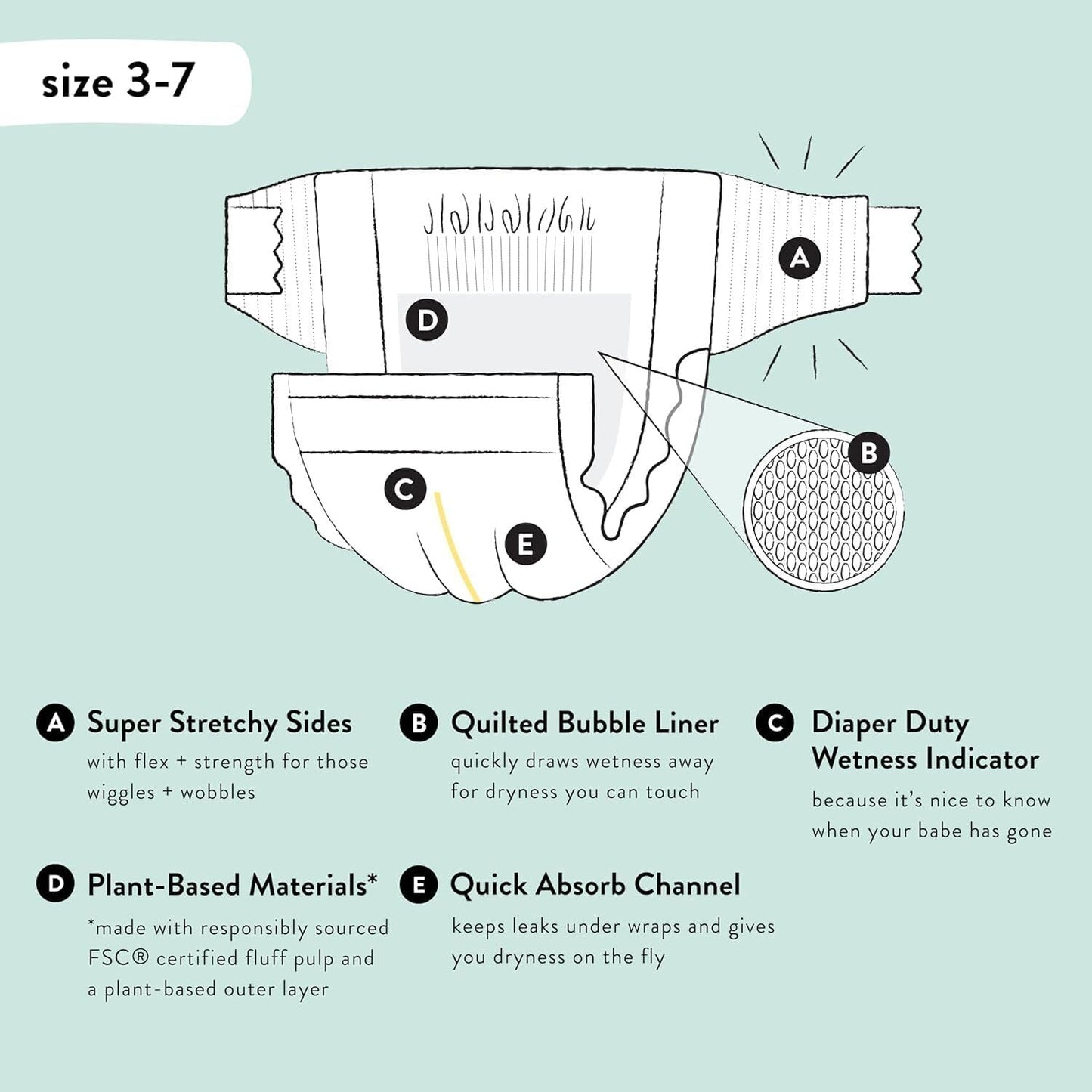 The Honest Company Clean Conscious Diapers | Plant-Based, Sustainable | Tie-Dye For + Cactus Cuties | Club Box, Size 4 (22-37 Lb
