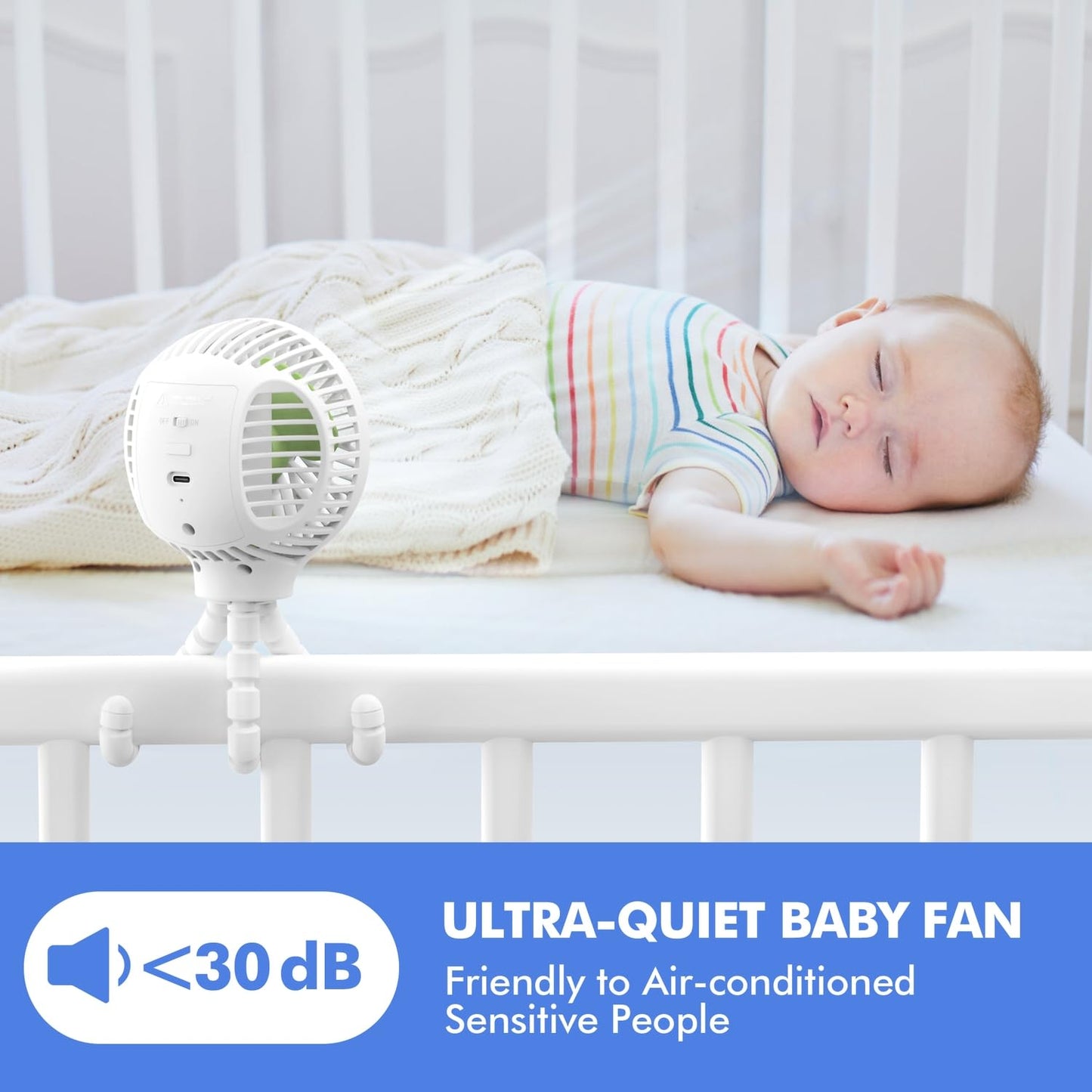 Wihoo Stroller Fan Clip On For Baby Battery Operated Fan Portable Fan Rechargeable Mini Handheld Car Seat Fan Small Usb Desk Per